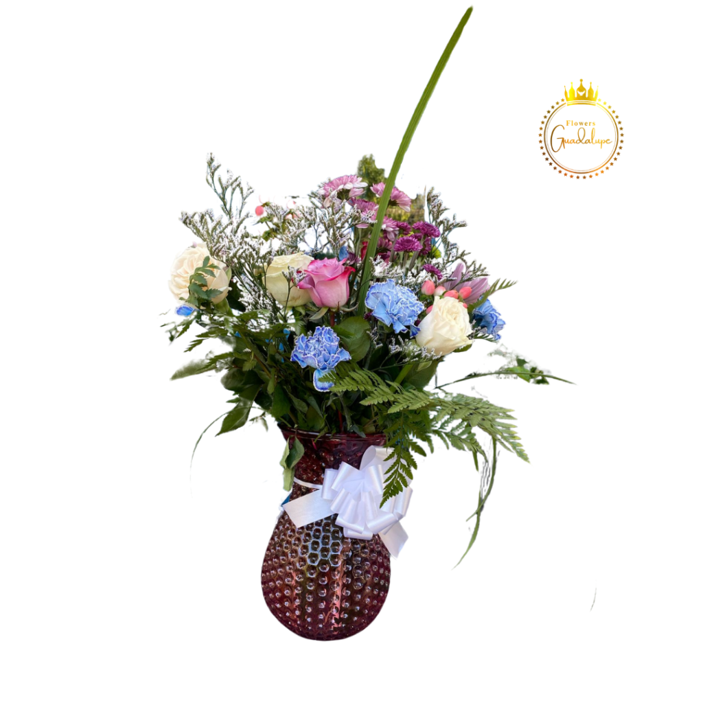 Floral Arrangement with Roses and Carnations